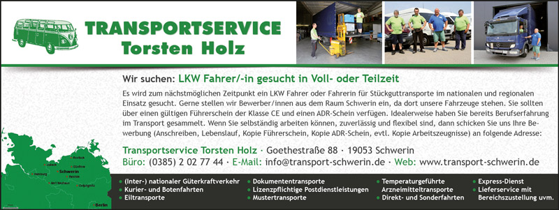 Transportservice Torsten Holz Anzeige