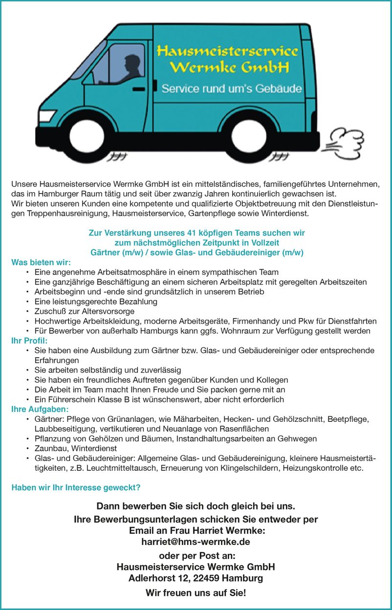 Hausmeisterservice Wermke Anzeige