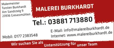 Stellenanzeige Malerei Burkhardt