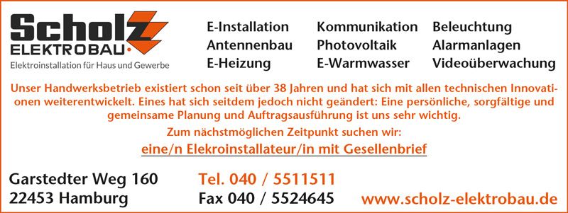 Scholz Elektrobau Anzeige