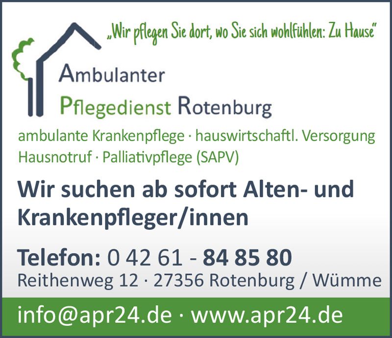 Ambulanter Pflegedienst Rotenburg Anzeige