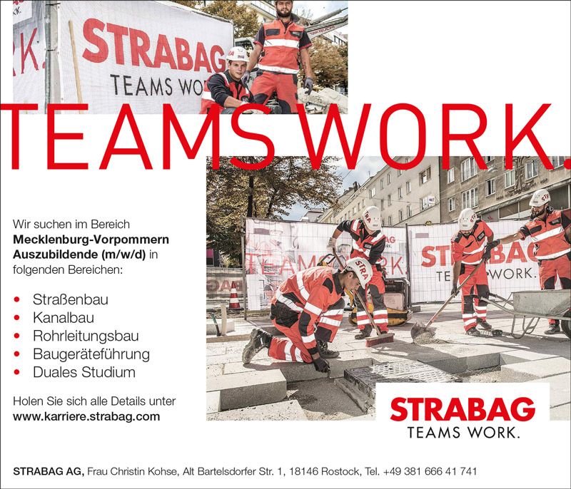 Strabag Teams Work Anzeige