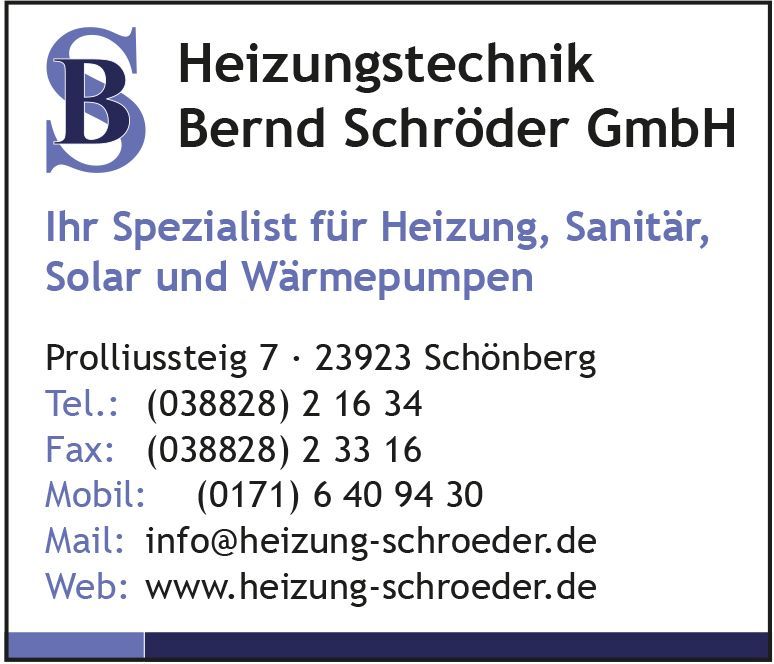 Heizungstechnik Bernd Schröder Anzeige