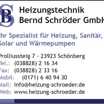 Heizungstechnik Bernd Schröder Anzeige